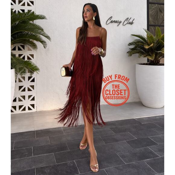 ZARA Fringe Midi Dress with Spaghetti Straps NWT 🤎 - Picture 11 of 16